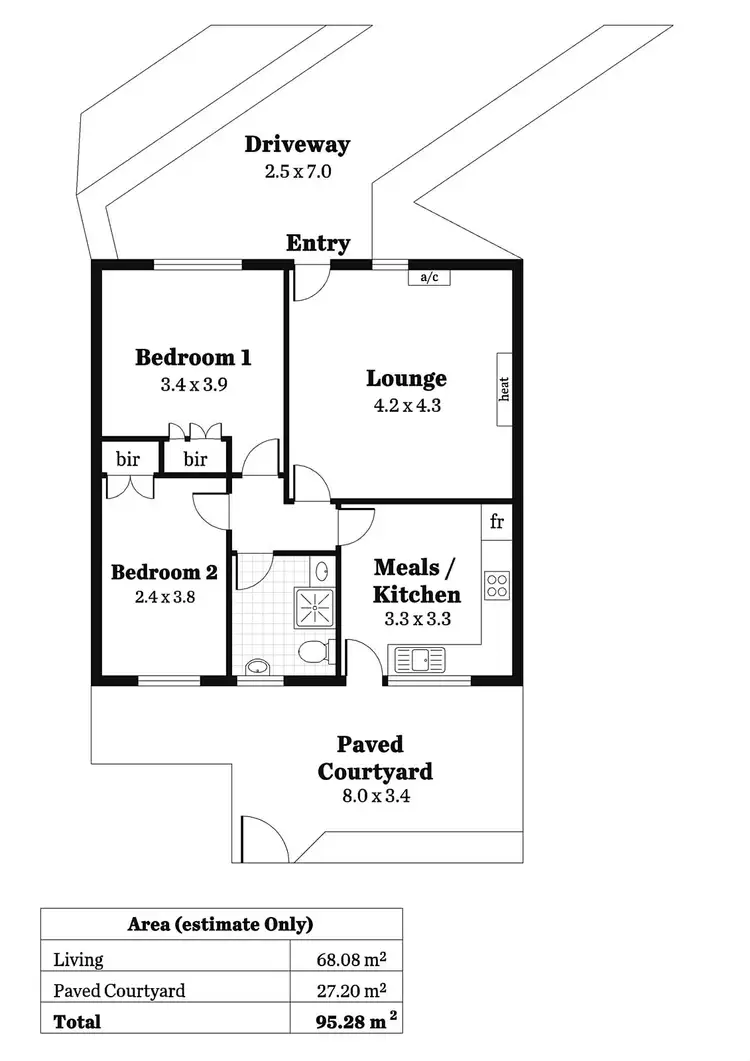 Floorplan of Homely unit listing, 4/24a Fifth Avenue, St Peters SA 5069