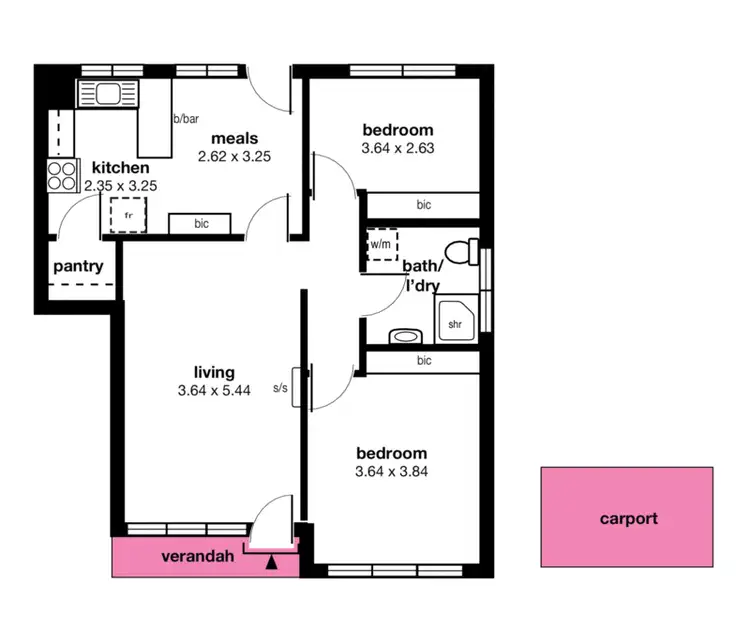 Floorplan of Homely house listing, 1/25 Moorhouse Avenue, Myrtle Bank SA 5064