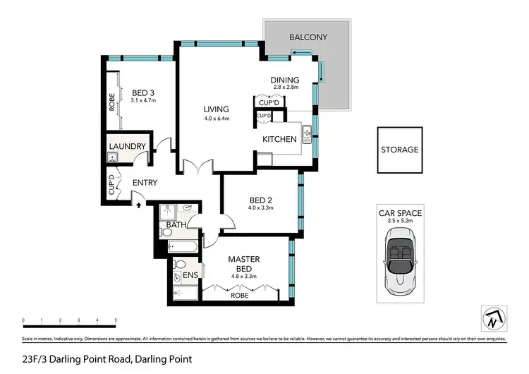 Floorplan of Homely apartment listing, 23F/3 Darling Point Road, Darling Point NSW 2027