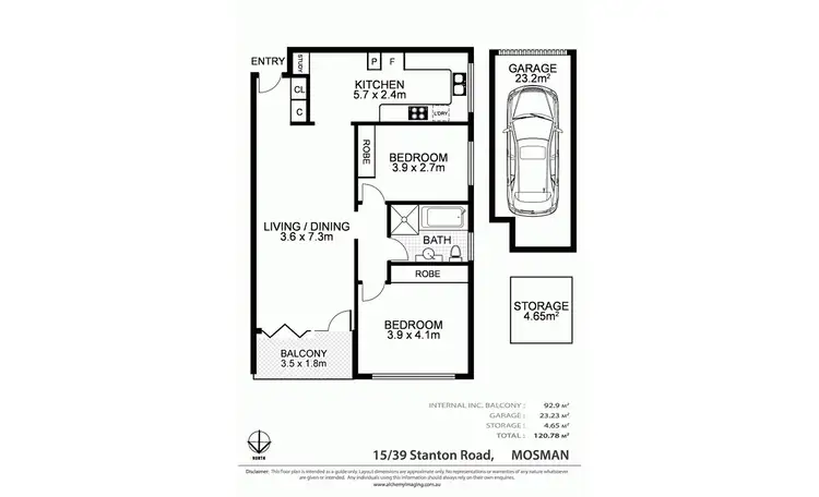 Floorplan of Homely apartment listing, 15/39 Stanton Road, Mosman NSW 2088
