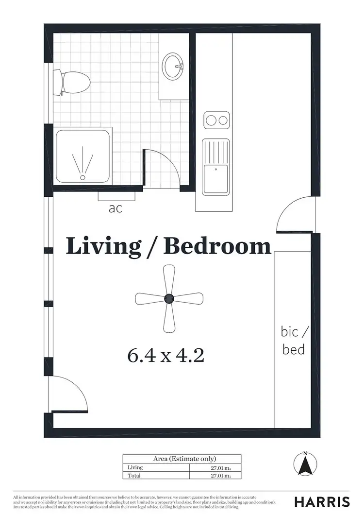 Floorplan of Homely unit listing, 1/26 South Terrace, Adelaide SA 5000