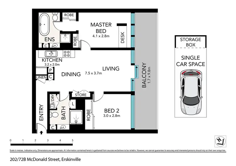 Floorplan of Homely apartment listing, 202/72B Macdonald Street, Erskineville NSW 2043