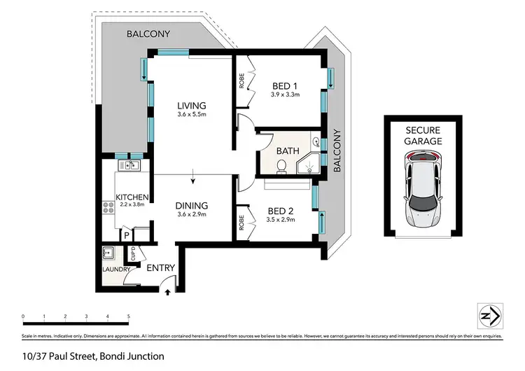 Floorplan of Homely apartment listing, 10/37 Paul Street, Bondi Junction NSW 2022