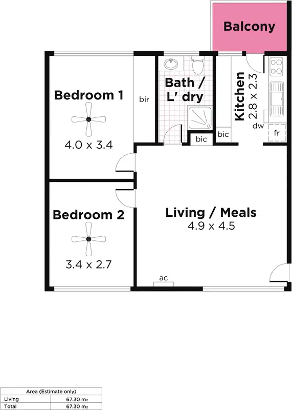 Floorplan of Homely unit listing, 4/27 High Street, Glenelg SA 5045