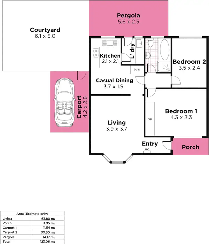 Floorplan of Homely unit listing, 3/2B Barnes Avenue, Magill SA 5072