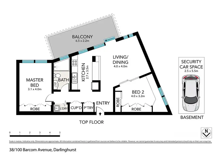 Floorplan of Homely apartment listing, 38/100 Barcom Avenue, Darlinghurst NSW 2010