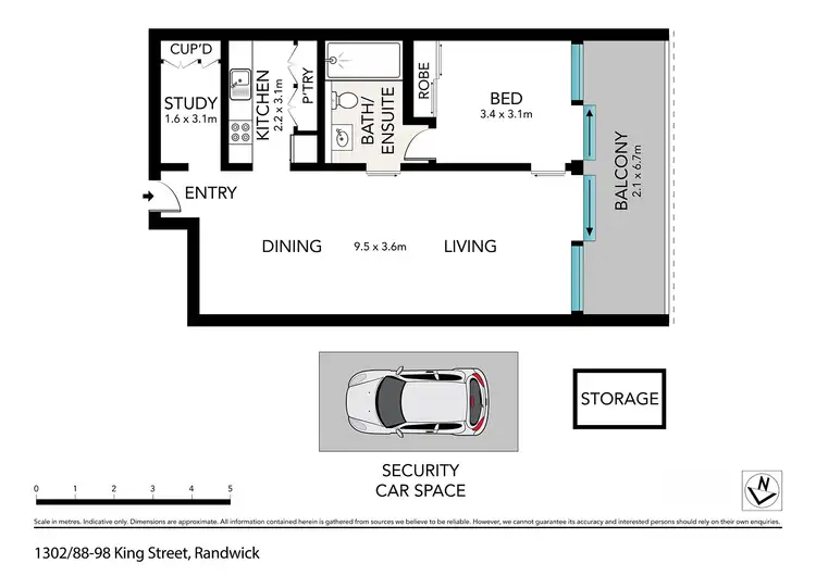 Floorplan of Homely apartment listing, 1302/88-98 King Street, Randwick NSW 2031