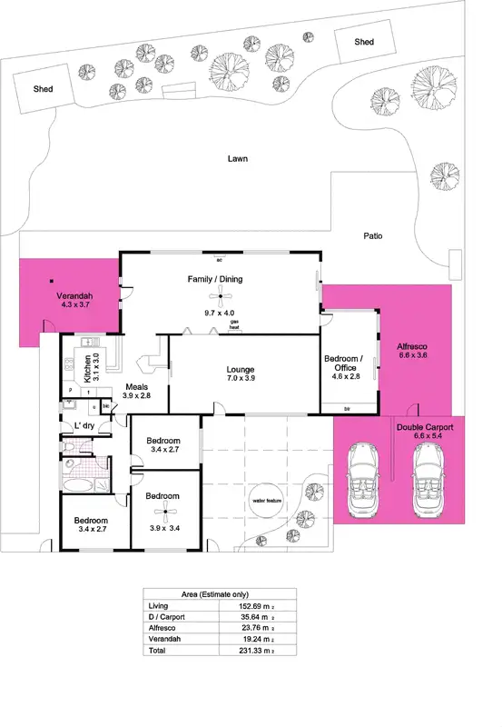 Floorplan of Homely house listing, 13 Drysdale Court, West Lakes Shore SA 5020