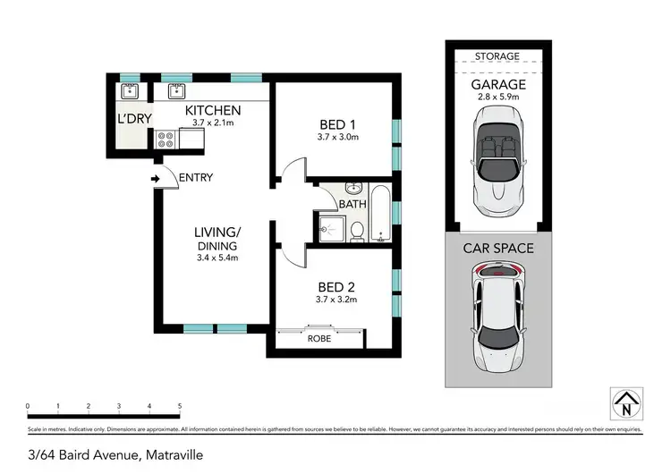 Floorplan of Homely apartment listing, 3/64 Baird Avenue, Matraville NSW 2036