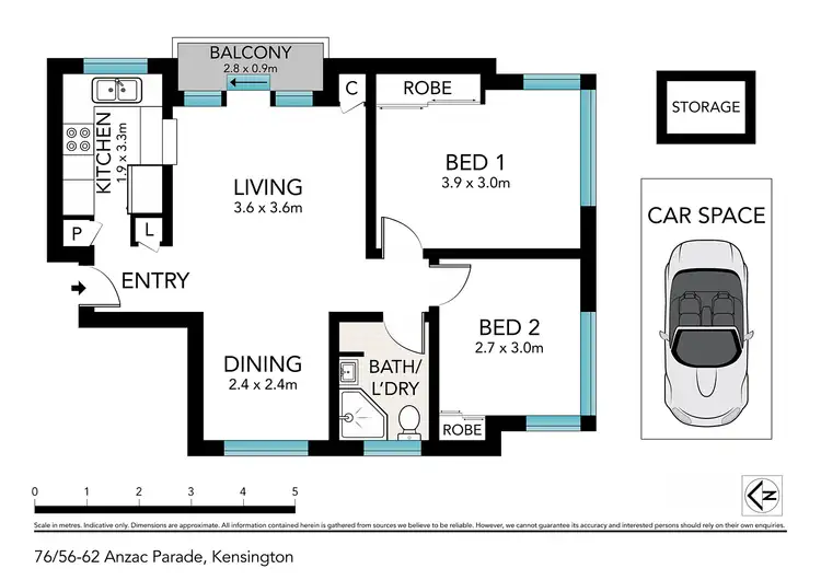 Floorplan of Homely apartment listing, 76/56-62 Anzac Parade, Kensington NSW 2033