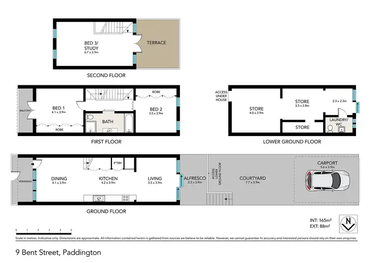 Floorplan of Homely terrace listing, 9 Bent Street, Paddington NSW 2021