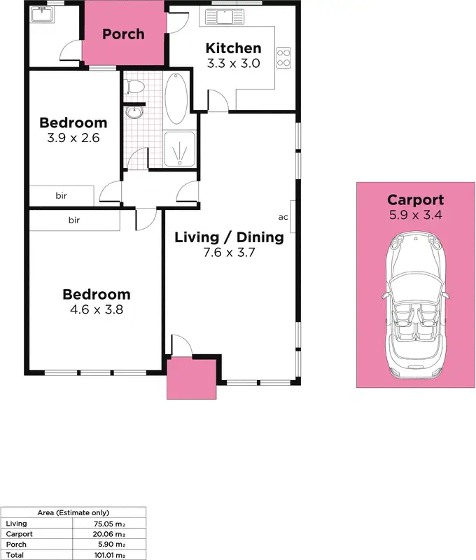 Floorplan of Homely house listing, 4/7 West Terrace, Beaumont SA 5066