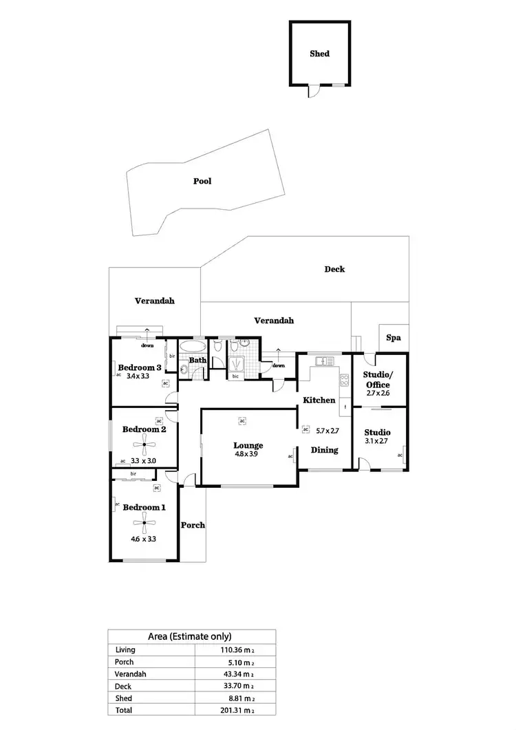 Floorplan of Homely house listing, 15 States Road, Old Reynella SA 5161