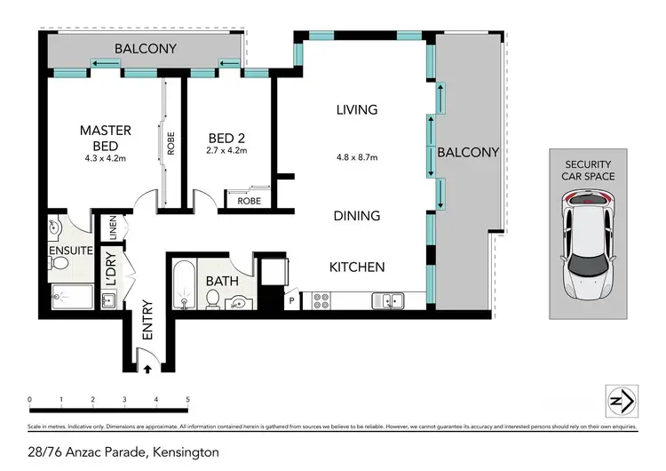 Floorplan of Homely apartment listing, 28/76-82 Anzac Parade, Kensington NSW 2033
