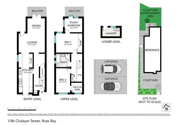 Floorplan of Homely semi-detached listing, 1/86 Chaleyer Street, Rose Bay NSW 2029