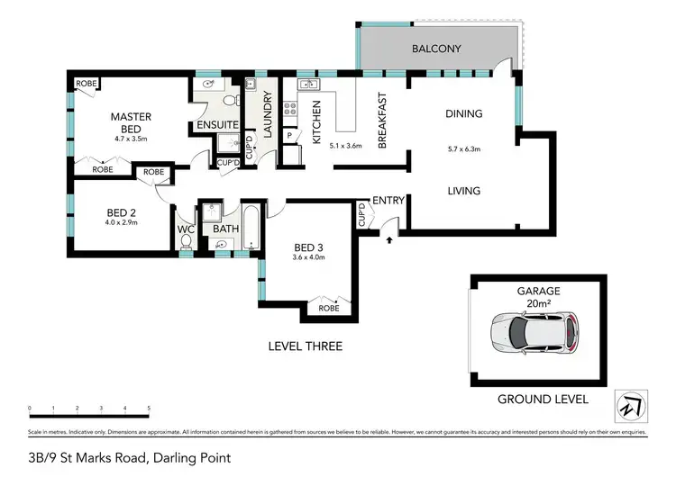 Floorplan of Homely apartment listing, 3b/9 St Marks Road, Darling Point NSW 2027