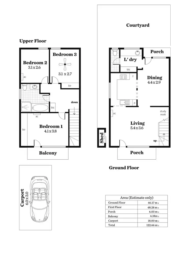 Floorplan of Homely townhouse listing, 4/20 Broad Street, Marden SA 5070