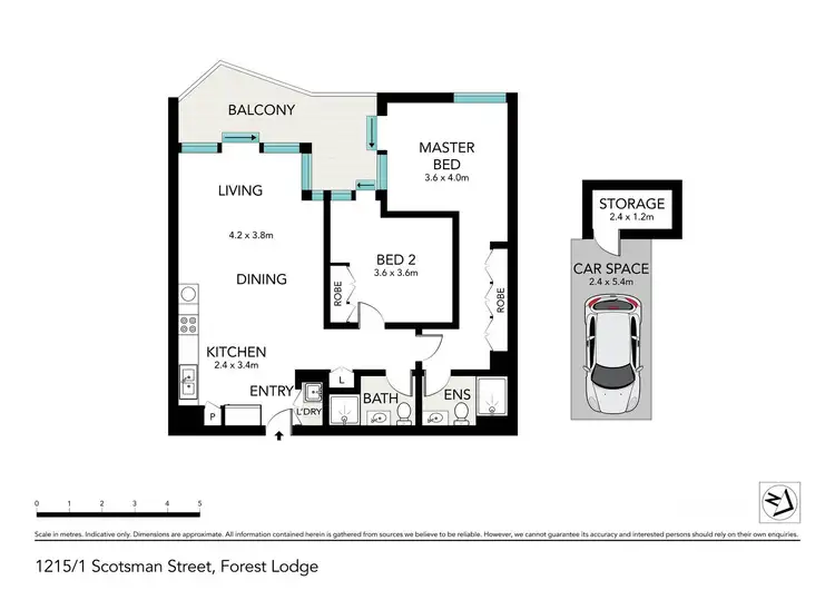 Floorplan of Homely apartment listing, 1215/1 Scotsman Street, Forest Lodge NSW 2037