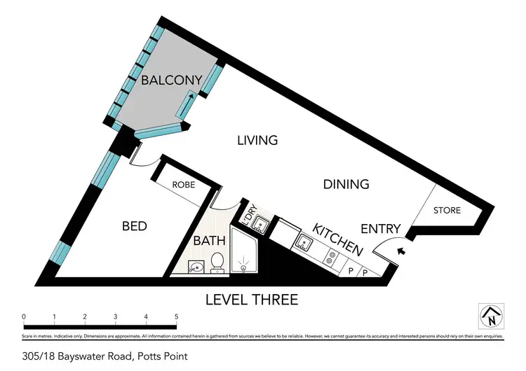 Floorplan of Homely apartment listing, 305/18 Bayswater Road, Potts Point NSW 2011