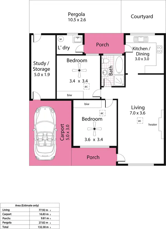 Floorplan of Homely unit listing, 3/48 Partridge Street, Glenelg SA 5045