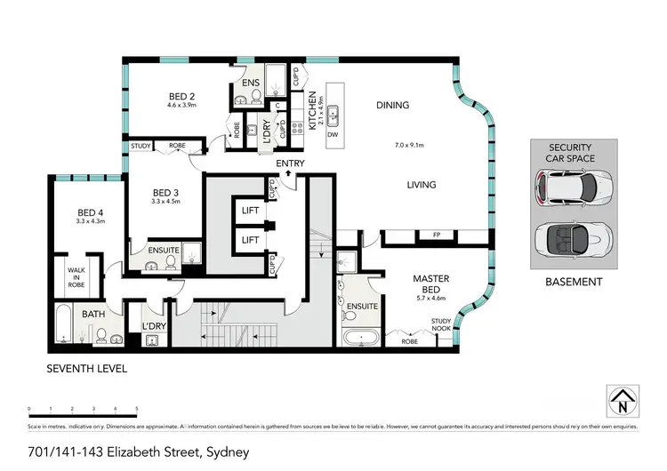 Floorplan of Homely apartment listing, 701/141-143 Elizabeth Street, Sydney NSW 2000