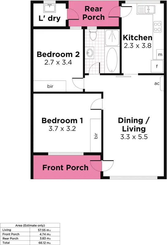 Floorplan of Homely unit listing, 3/4 Dunbar Terrace, Glenelg East SA 5045