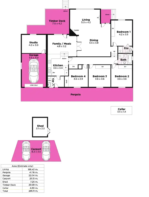 Floorplan of Homely house listing, 61 Teringie Drive, Teringie SA 5072
