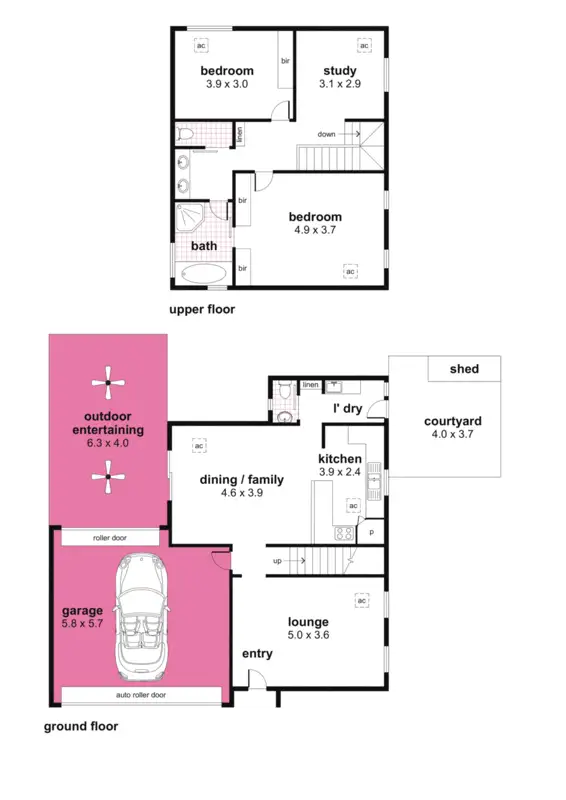 Floorplan of Homely townhouse listing, 559B Anzac Highway, Glenelg North SA 5045