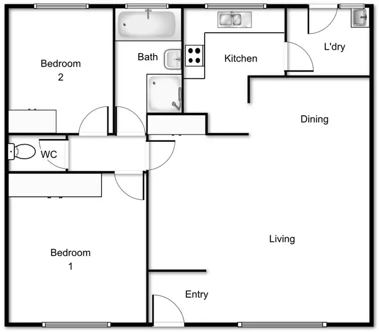 Floorplan of Homely townhouse listing, 2 Dexter Street, Cook ACT 2614