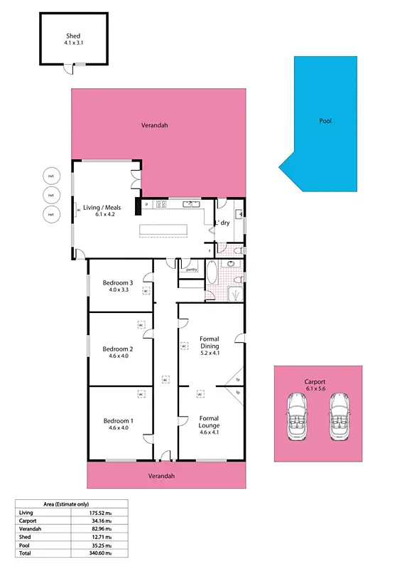 Floorplan of Homely house listing, 26 Denman Terrace, Lower Mitcham SA 5062