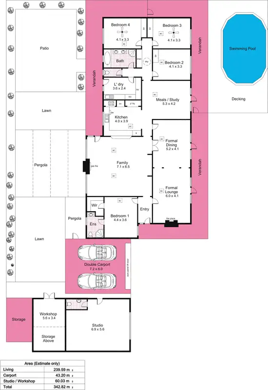 Floorplan of Homely house listing, 5 Glenberrie Place, Hawthorndene SA 5051