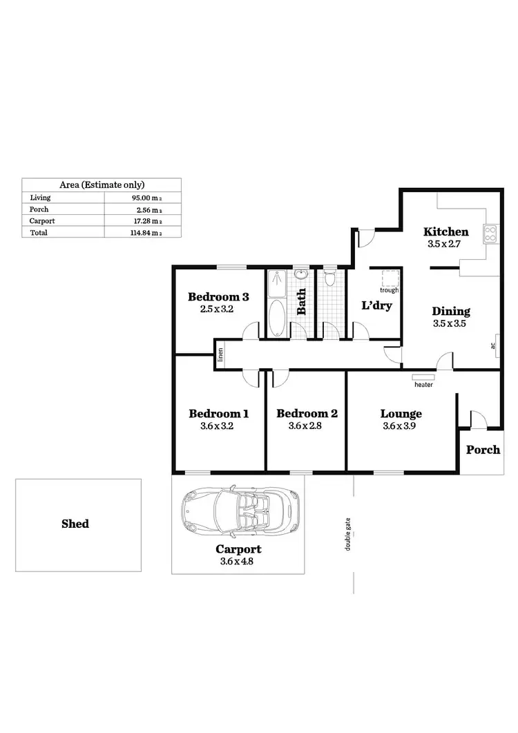 Floorplan of Homely house listing, 15 Drinkwater Street, Nuriootpa SA 5355