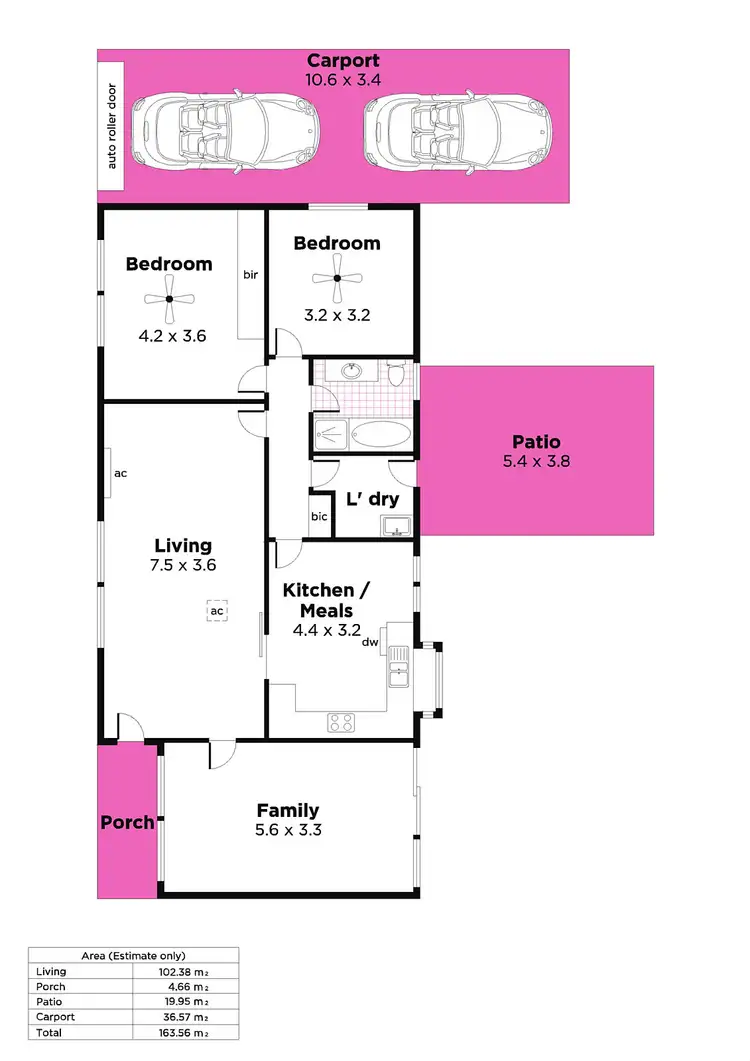 Floorplan of Homely unit listing, 1/44 Blackler Avenue, Plympton Park SA 5038
