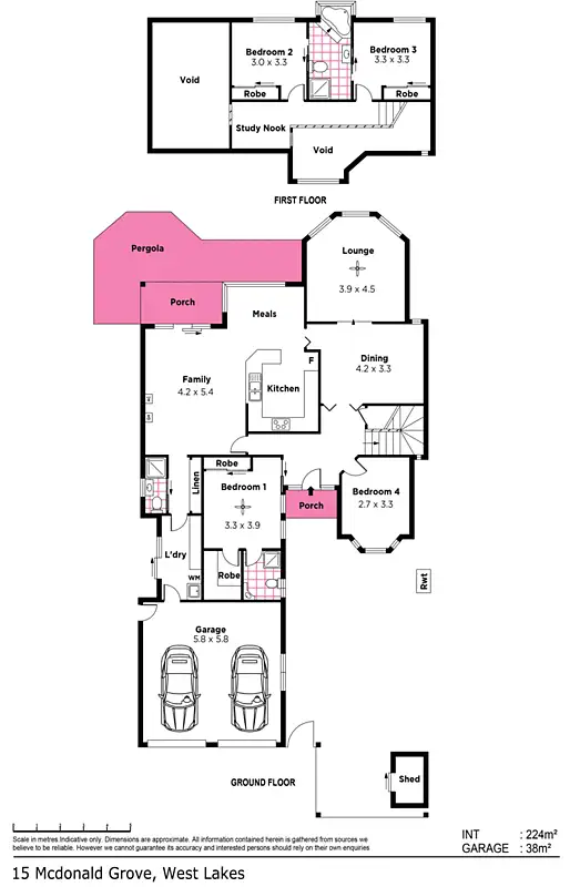 Floorplan of Homely house listing, 15 McDonald Grove, West Lakes SA 5021