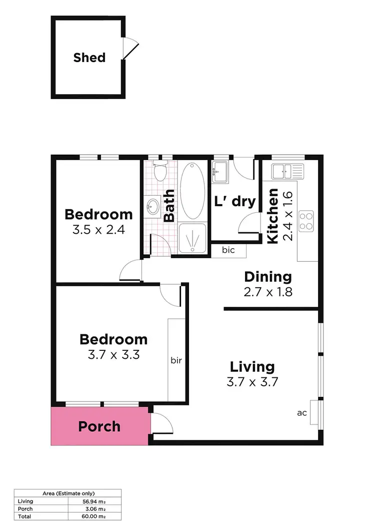 Floorplan of Homely unit listing, 6/23 Kenwyn Drive, Campbelltown SA 5074