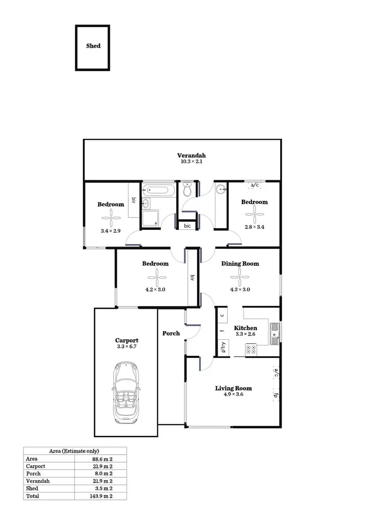 Floorplan of Homely house listing, 72 Sherriffs Road, Morphett Vale SA 5162