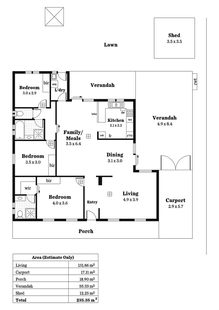 Floorplan of Homely house listing, 16 Warburton Drive, Woodcroft SA 5162