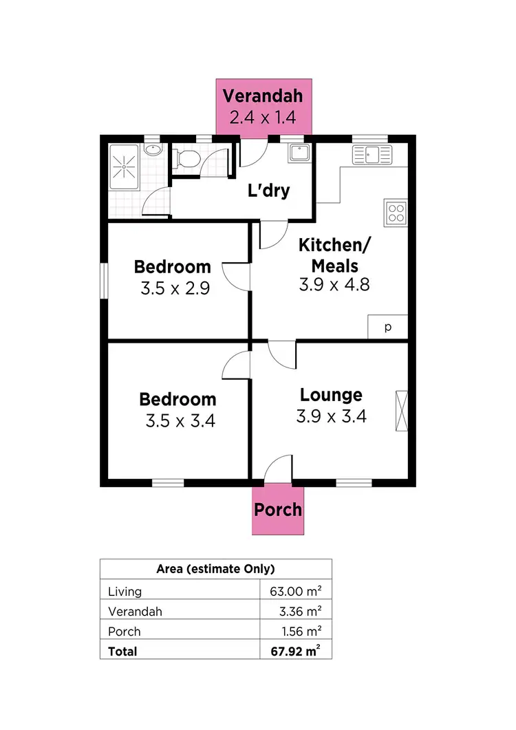 Floorplan of Homely house listing, 38 Midlow Road, Elizabeth Downs SA 5113