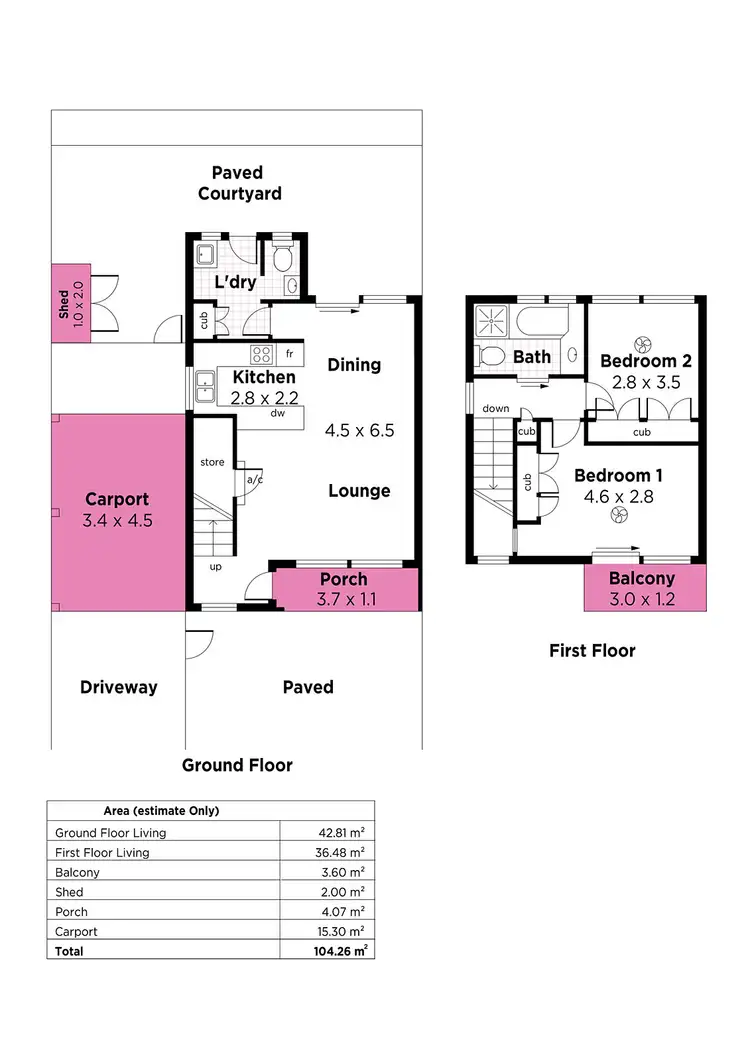 Floorplan of Homely townhouse listing, 8/21 Milton Avenue, Oaklands Park SA 5046
