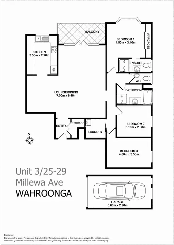 Floorplan of Homely apartment listing, 3/25-29 Millewa Avenue, Wahroonga NSW 2076