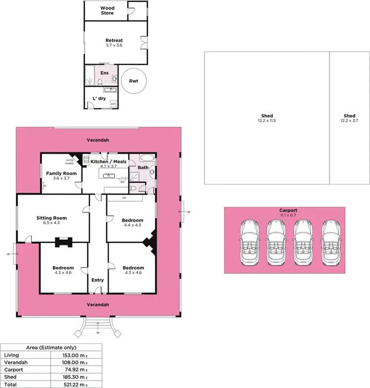 Floorplan of Homely house listing, 7 Ross Road, Piccadilly SA 5151