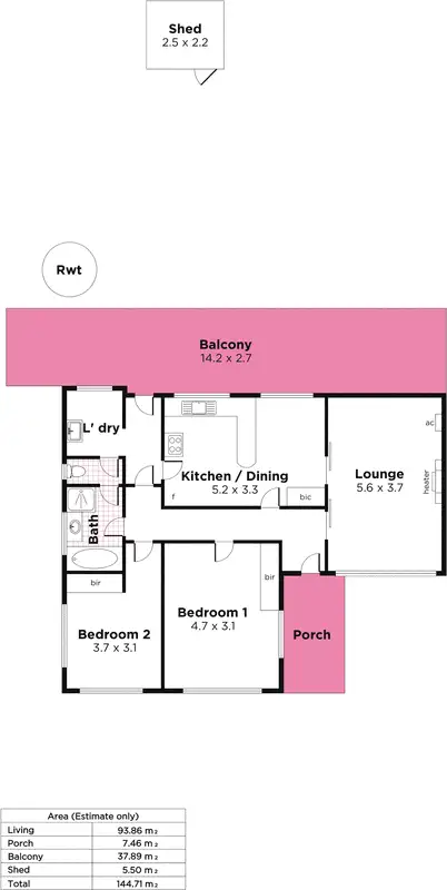 Floorplan of Homely house listing, 9 Hextall Avenue, Tranmere SA 5073