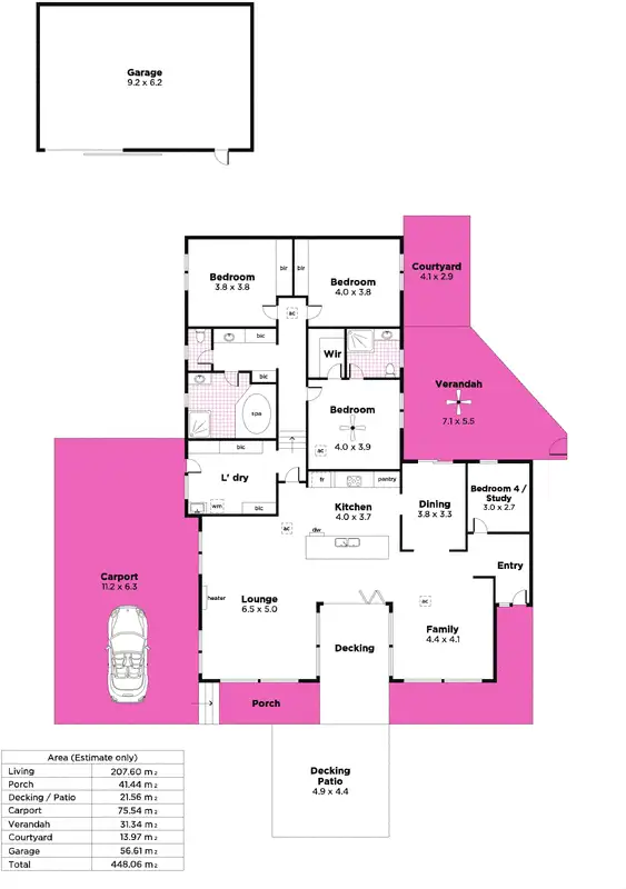Floorplan of Homely house listing, 12 Clubhouse Road, Seacliff Park SA 5049