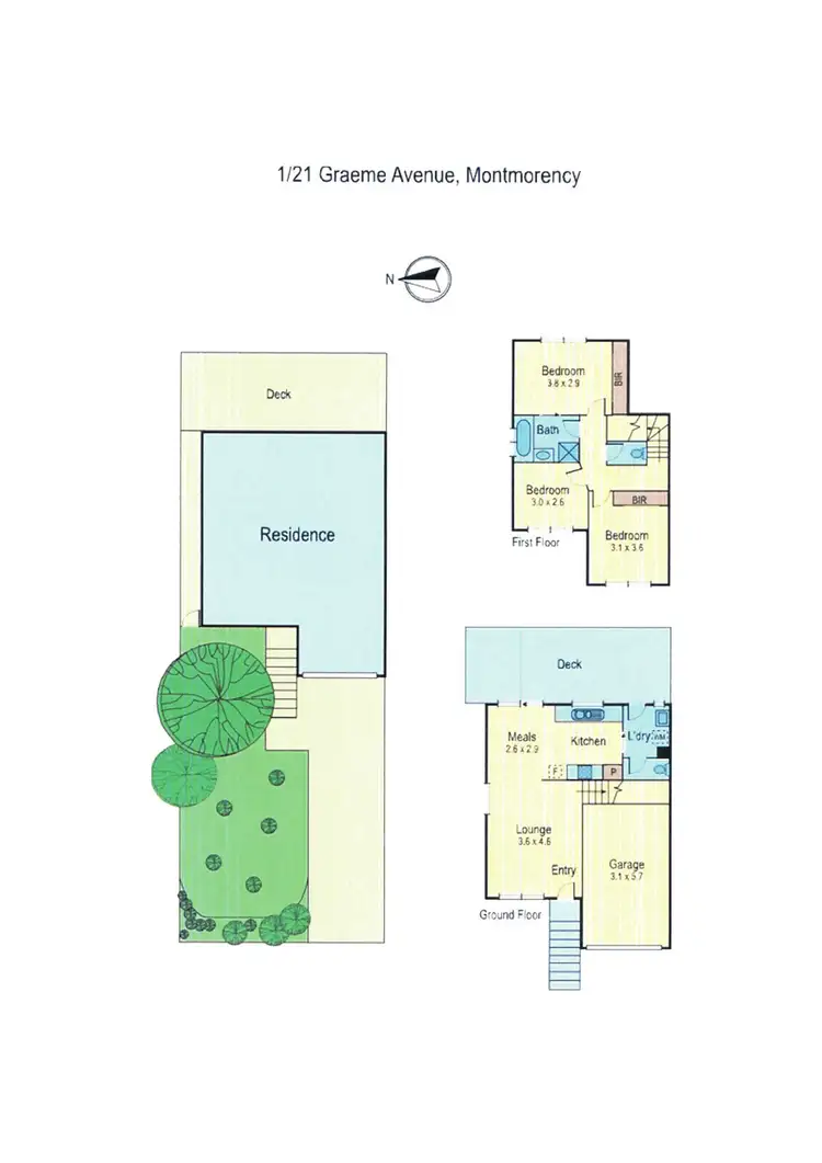 Floorplan of Homely townhouse listing, 1/21 Graeme Avenue, Montmorency VIC 3094