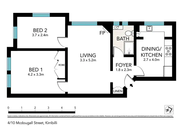 Floorplan of Homely apartment listing, 4/10 McDougall Street, Kirribilli NSW 2061