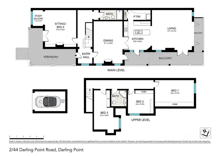 Floorplan of Homely apartment listing, 2/44-46 Darling Point Road, Darling Point NSW 2027