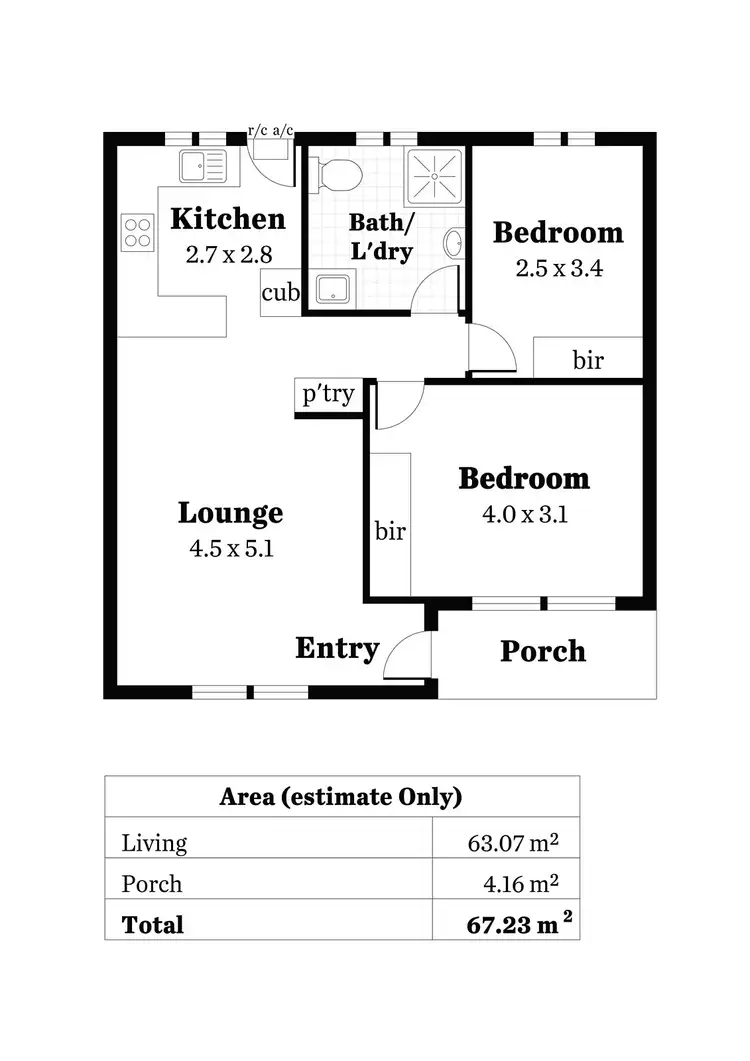 Floorplan of Homely unit listing, 3/36 Murray Terrace, Oaklands Park SA 5046