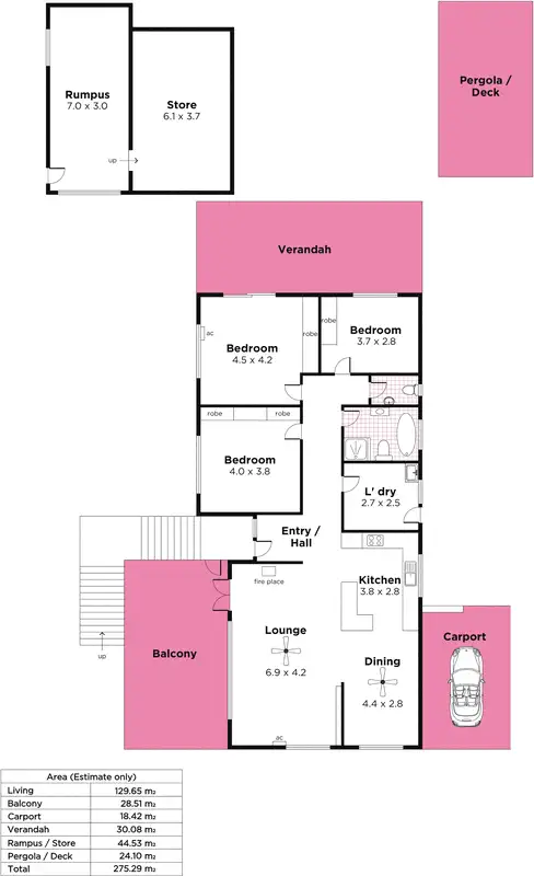 Floorplan of Homely house listing, 76 Highland Drive, Bellevue Heights SA 5050