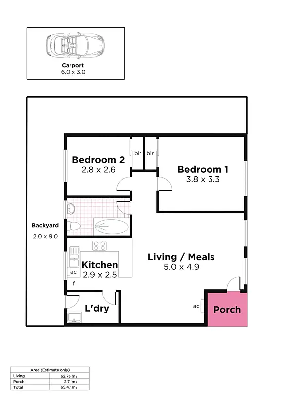 Floorplan of Homely unit listing, 15/6 Koolaman Street, Joslin SA 5070