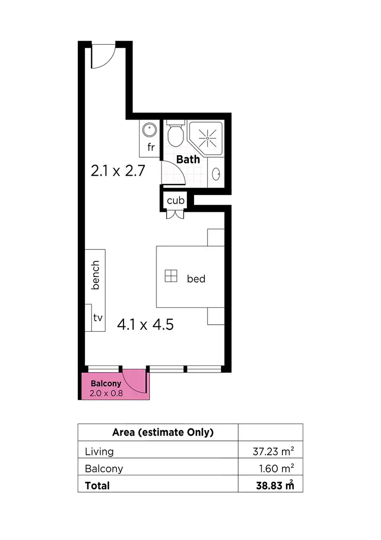 Floorplan of Homely apartment listing, 170/61 Hindmarsh Square, Adelaide SA 5000